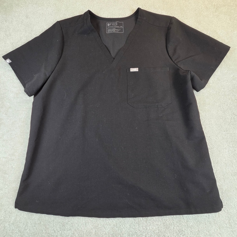FIGS Catarina One-Pocket Scrub Top Black XXL Technical Collection FW1000 Womens